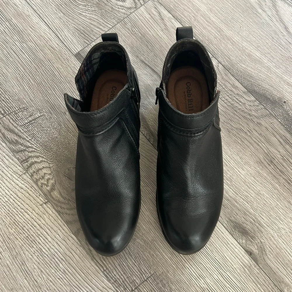 Rockport Cobb Hill Anisa Women’s Black Leather Ankle Boots Size 7‎